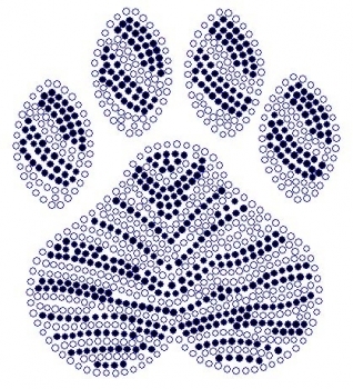 Paw Clear and Black Rhinestone Transfer