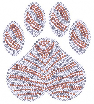 Paw Clear and Orange Rhinestone Transfer
