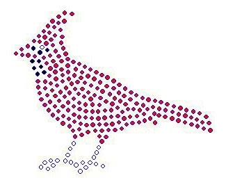 Small Cardinal Rhinestone Transfer