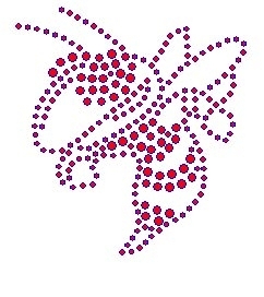 Hornet Mascot Rhinestone Transfer