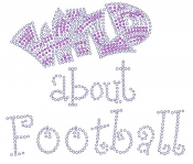 Wild About Football Rhinestone Transfer