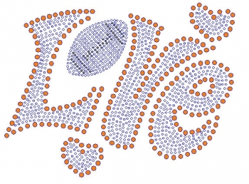 Love Football Rhinestone Transfer orange