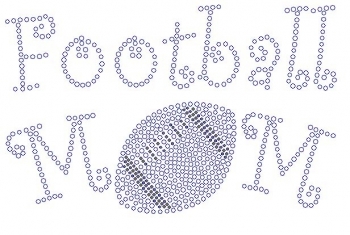Football MoM Curly Rhinestone Transfer