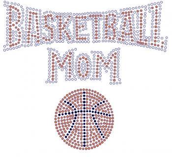 Basketball Mom Rhinestone Transfer large