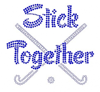 Stick Together rhinestone transfer - Cobalt