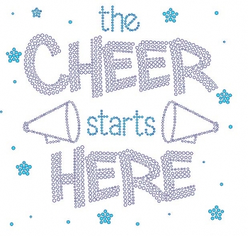 The Cheer Starts Here Rhinestone Transfer