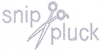 Snip Scisors Pluck Rhinestone Transfer