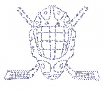 Hockey Mask with Sticks rhinestone transfer