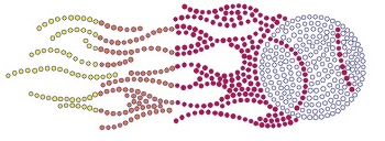 Baseball with Flames Rhinestone Transfer