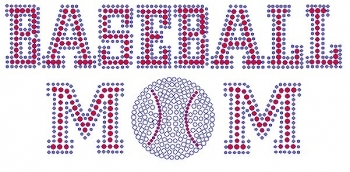 Baseball Mom Rhinestone Transfer red