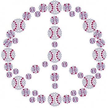 Baseball Peace rhinestone transfer