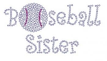 Baseball Sister rhinestone transfer
