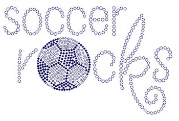 Soccer rocks rhinestone transfer