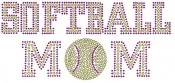 Softball Mom Rhinestone Transfer original