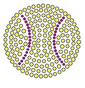 softball 2 x 2 rhinestone transfer