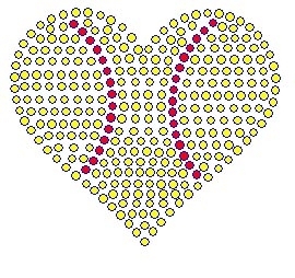 Softball Heart Rhinestone Transfer