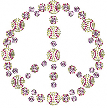 Softball Peace rhinestone transfer