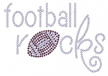 football rocks rhinestone transfer