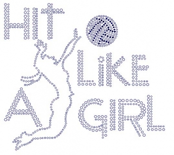 Hit Like a Girl Rhinestone Transfer