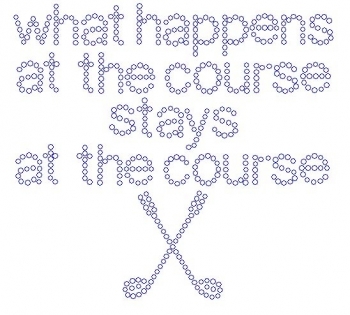 what happens at the course stays at the course Rhinestone Transfer