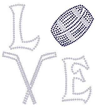 Love Hockey rhinestone transfer