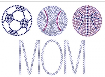 Sports Mom Rhinestone Transfer