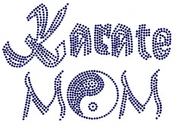 Karate Mom Rhinestone Transfer