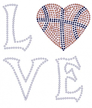 Love Basketball Rhinestone Transfer square