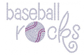 baseball rocks rhinestone transfer