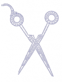 Large Scissors Rhinestone Transfer