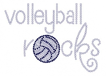 Volleyball rocks rhinestone transfer