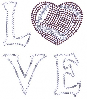 Love Football Rhinestone Transfer
