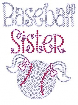Baseball Sister small rhinestone transfer