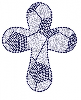 Soccer Cross rhinestone transfer