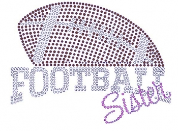 Football Sister Rhinestone Transfer