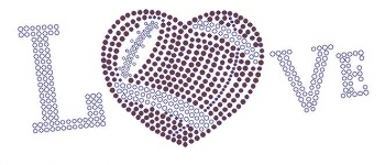 Love Football Rhinestone Transfer