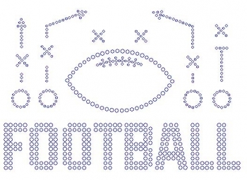 football XO's Rhinestone Transfer