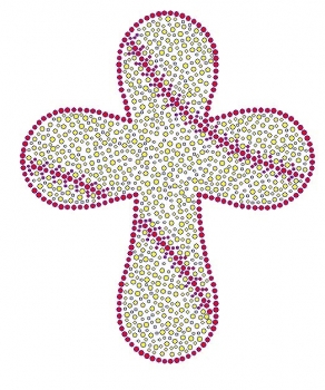Softball Cross rhinestone transfer