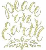 Peace On Earth Rhinestone Transfer 
