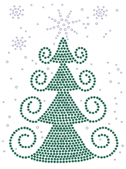 Christmas Tree Rhinestone Transfer
