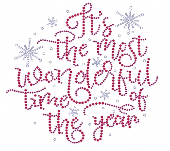 It's the Most Wonderful Time of The Year Rhinestone Transfer  